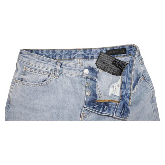 ZARA Wide Leg Light Wash Frayed Hem Jeans Women’s Size 8 (EUR 40 / MEX 30) - Picture 5 of 6